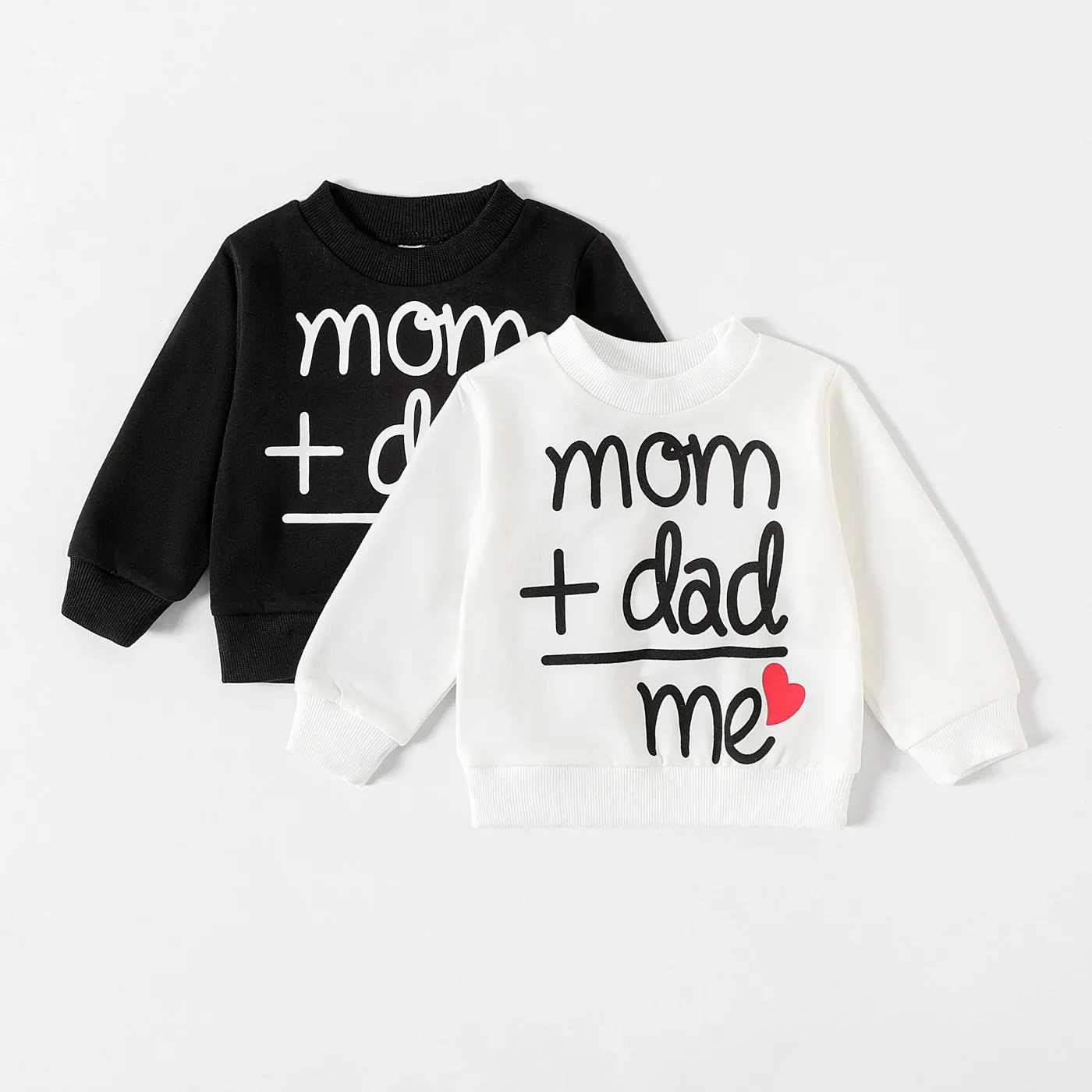Girl Sweatshirt Kids Sweatshirt PatPat Baby Boy/Girl Heart & Letter Print Long-sleeve Sweatshirt Soft and Comfortable Perfect for Outings and Daily Wear