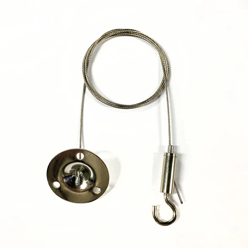 Adjustable Hooking Hangers Hanging Rope for Led Grow Lamps Included Stainless Steel 1.2m Cable 1 Hook and 1 Round Fixer