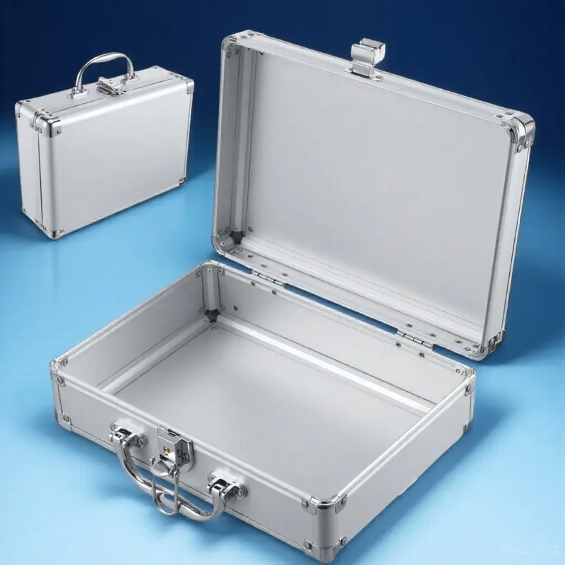 알루미늄 합금 휴대용 공구 가방, 튼튼한 하드 케이스, 메이크업 액세서리, 소형 카메라, 금속 휴대용 보호 수납함