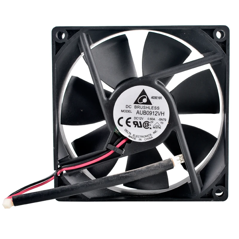 Ventilador de Refrigeração 92x92x25 mm Dc12v 0.60a Linhas Ventilador de Alta Corrente de Vento para Chassis Aub0912vh 9cm 9.2cm 92 mm - Imagem 4