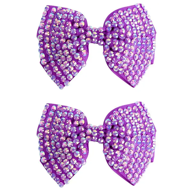 White Pearl Hair Bows With Hair Clips For Girls Kids Boutique Layers Bling Rhinestone Center Bows Hairpins Hair Accessories 2pcs 01