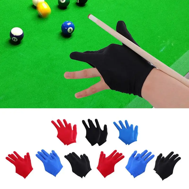 2Pcs Professional Open Finger Billiard Pool Gloves Pool Gloves Portable Light Elasticity Billiard Training Hand