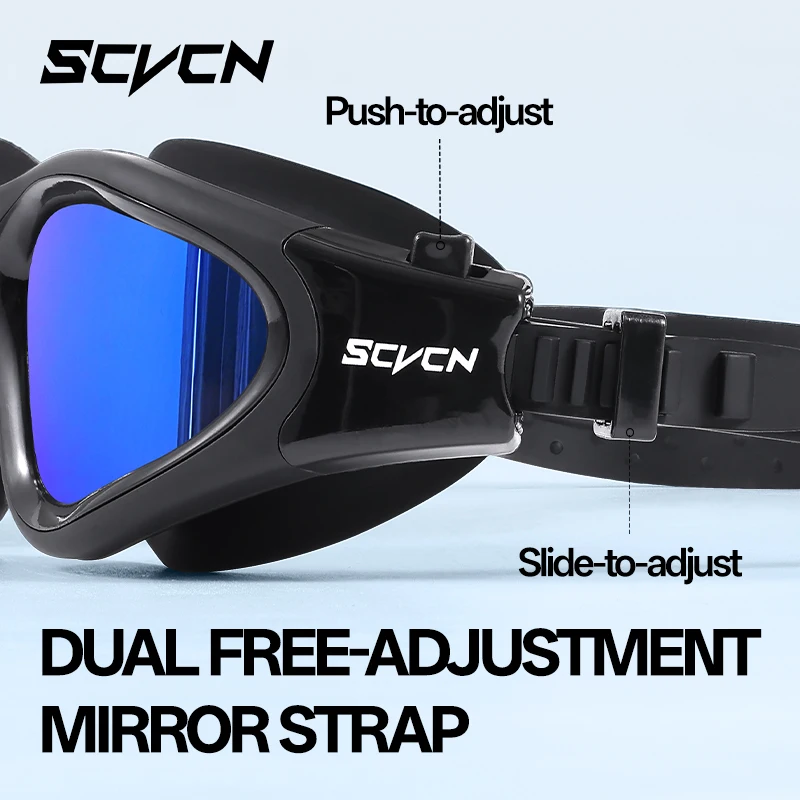 SCVCN Swim Goggles Professional Female Swimming Glasses Electroplate Anti Fog UV Protection Adjustable Adult Swim Eyewear Men