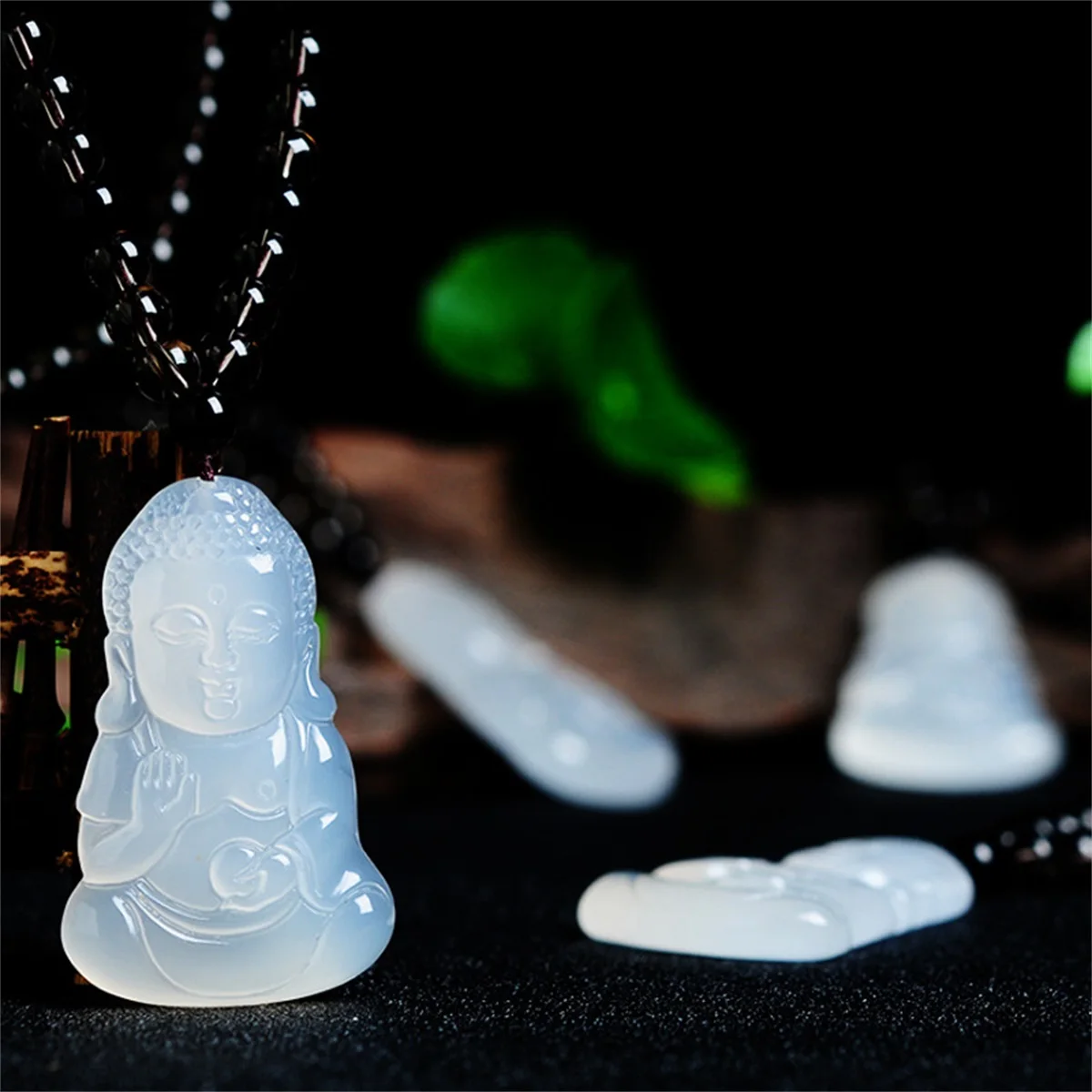 Chalcedony Manufacturers Wholesale  Cute Baby Buddha Pendants Jade Jewelry NecklacesExquisite Fashion Gift Charm Retro Amulet