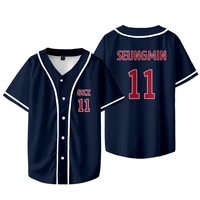 KPOP FELIX BANGCHAN CHANGBIN HYUNJIN SEUNGMIN LEE KNOW Baseball Jersey T-shirt Short Sleeve Graphic Women Men Oversized Tees - Image 5