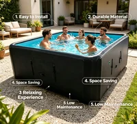 Piscine hors sol en PVC à structure gonflable personnalisable de grande taille avec pompe filtrante pour les jeux d'été en plein air dans la cour 4