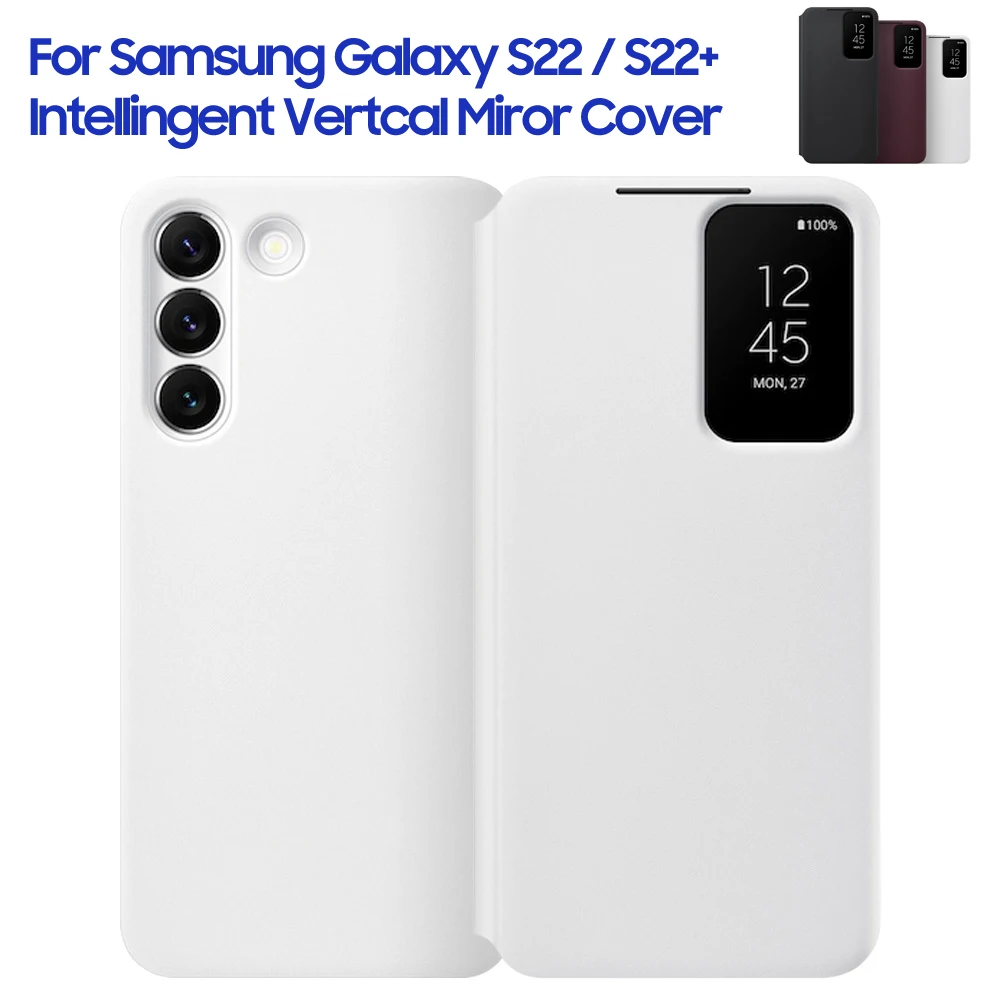 NEW/box : Genuine Samsung Galaxy S22+ Plus Clear View / S-View Flip Cover  BLACK
