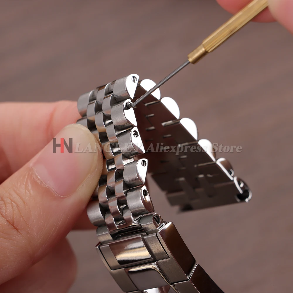 Luxury Stainless Steel Watch Strap with Curved End
