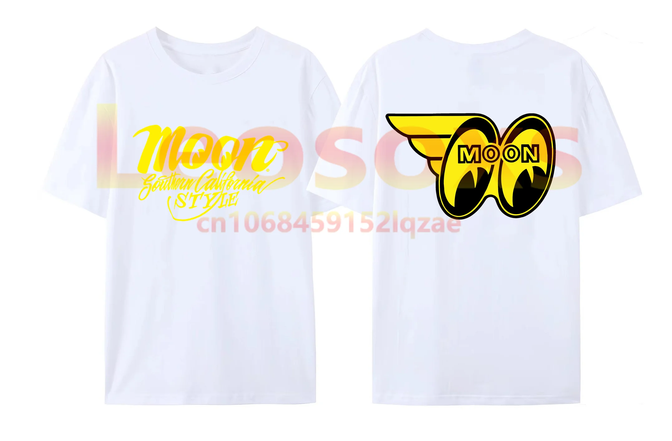 

2024 Men's Street Vintage Mooneyes Moon Equipped 100% Cotton T-Shirt Women's Classic Short Sleeve