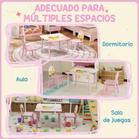 Table pour enfants avec 2 chaises Table et chaises pour enfants avec imprimés d'animaux pour garçons et filles de 3 à 8 ans rose 6