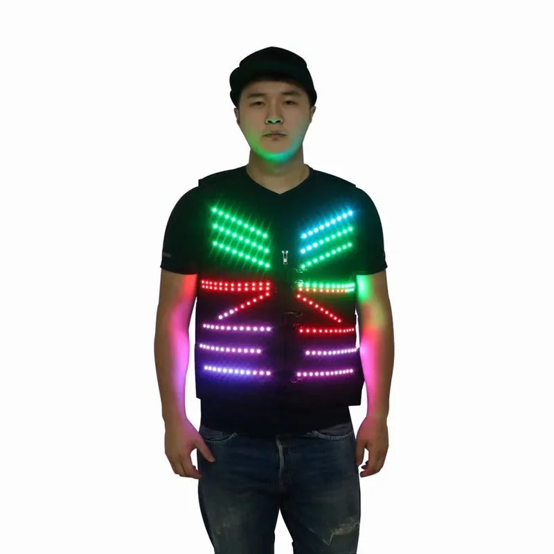 

LED Luminous Vest for Stage Performance, Atmosphere Fluorescent Strobe Costume, Suitable for Stage Performance, Bar, DJ Singer