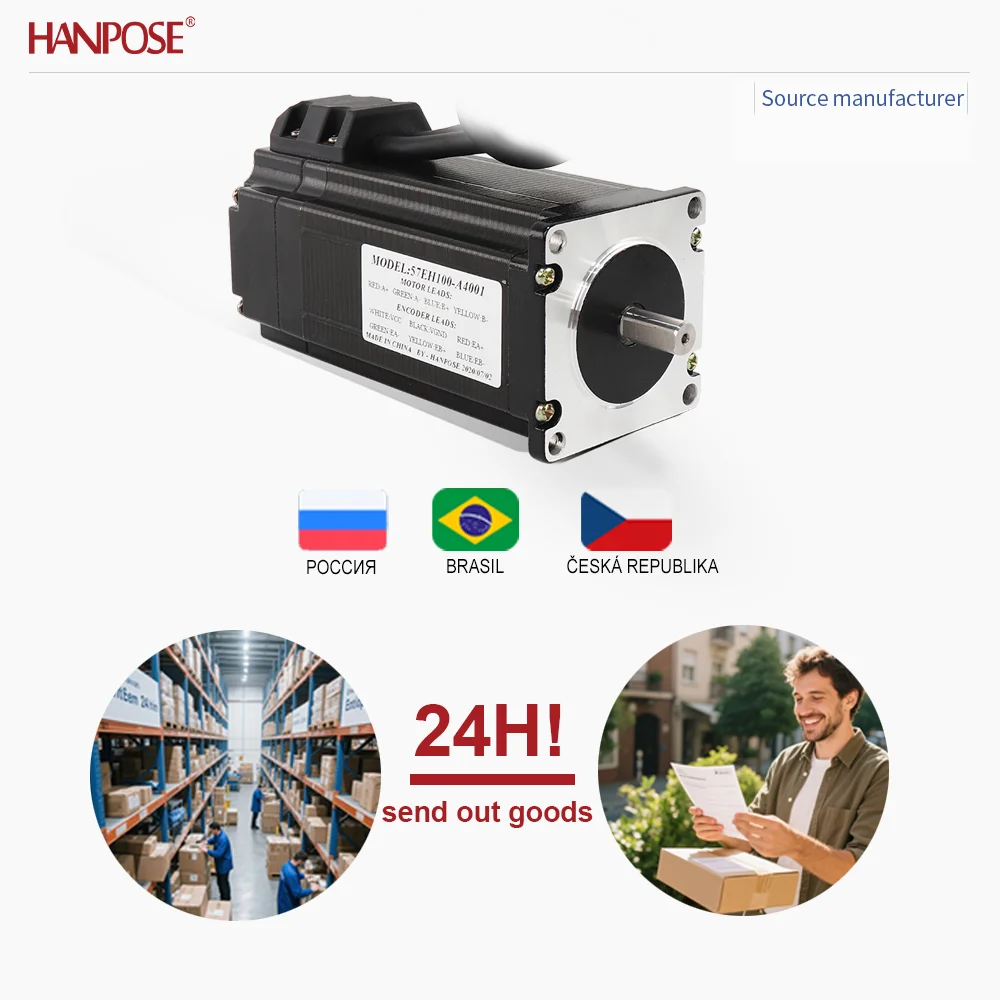 폐쇄 루프 스테퍼 모터 NEMA23 57EH100 4.0A 2.8V 실시간 좌표 판독, 스텝 손실 없음, 안정적인 작동
