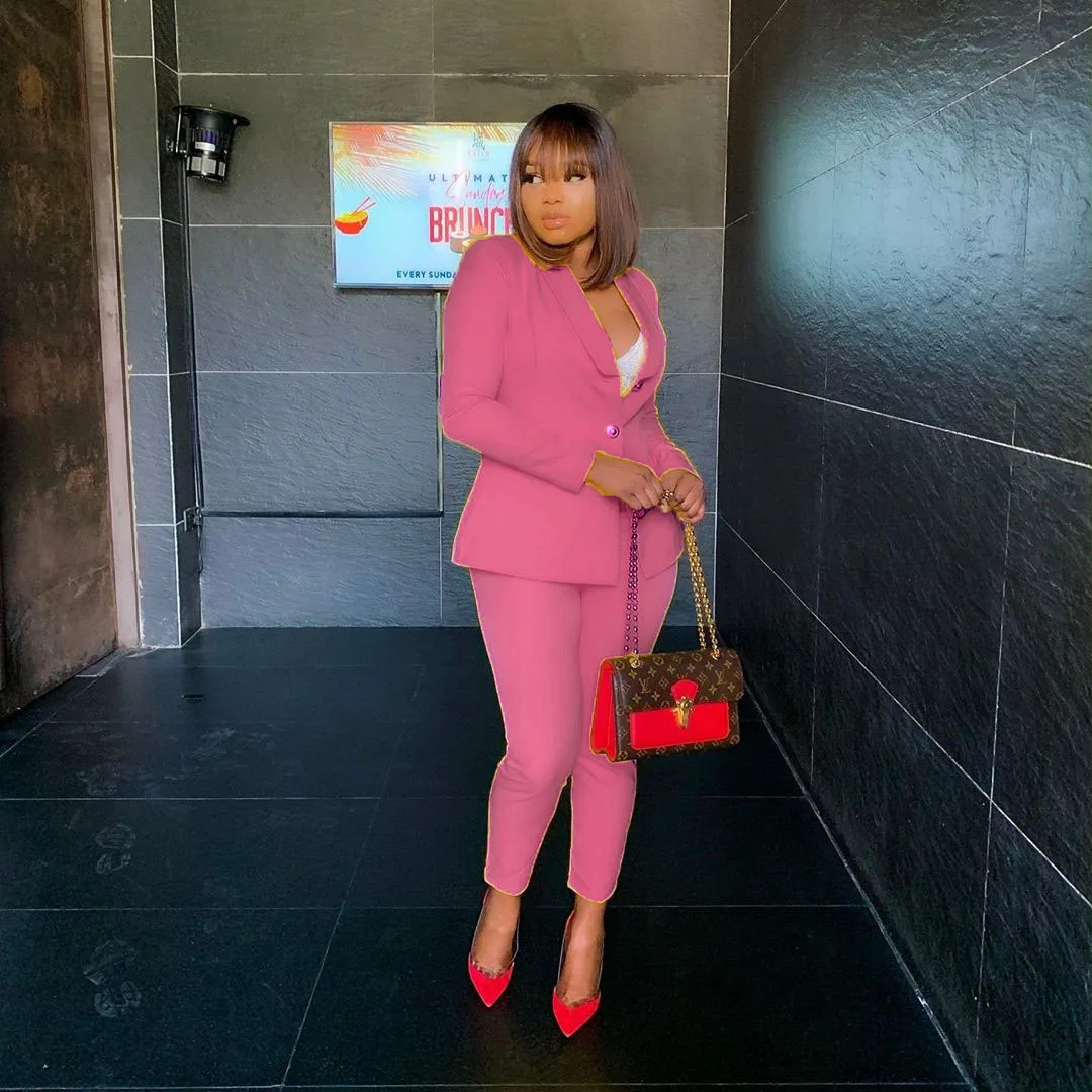 2024 Business Suit Office Lady Solid Colors Blazer Women Single Button Plus Size Casual Commute Pant Suits Long Sleeve Blazers