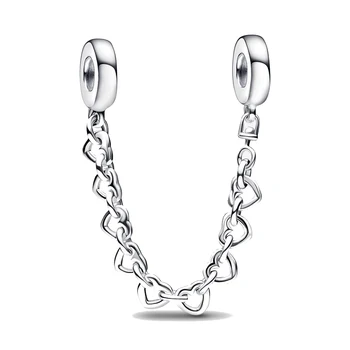 Sparkle Safety Chain Charms Fit Pandora 925 Original Charm Bracelet Women 925 Silver Hot Sale Beads DIY Jewelry Gift 2024 New in