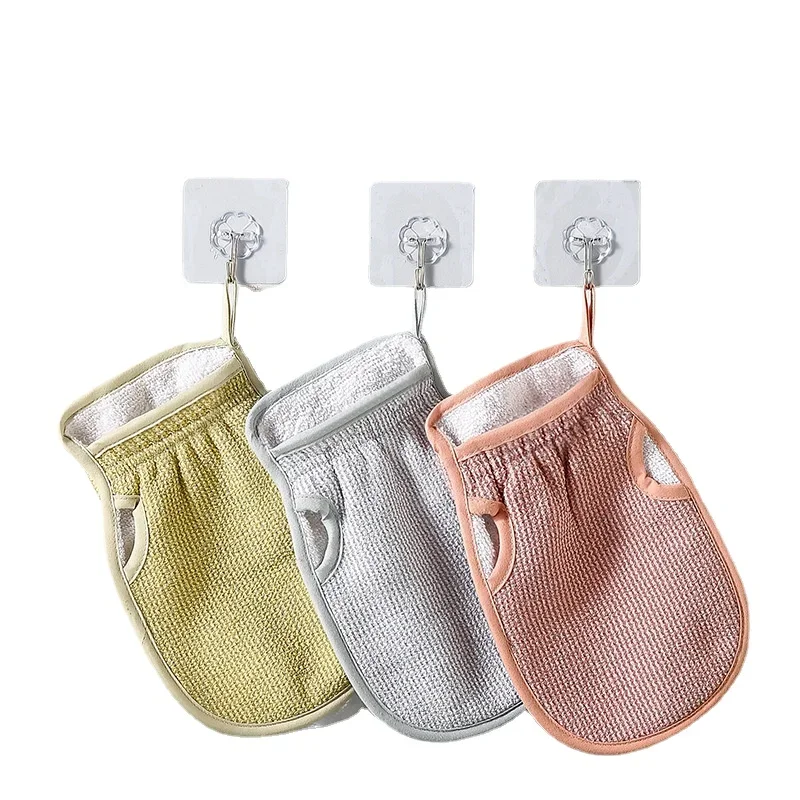 

Solid Color Drain Finger Bath Towel Double Sided Bath Thickened Easy Mud Fiber Bath Towel Scrub Bath Towel Bath Gloves