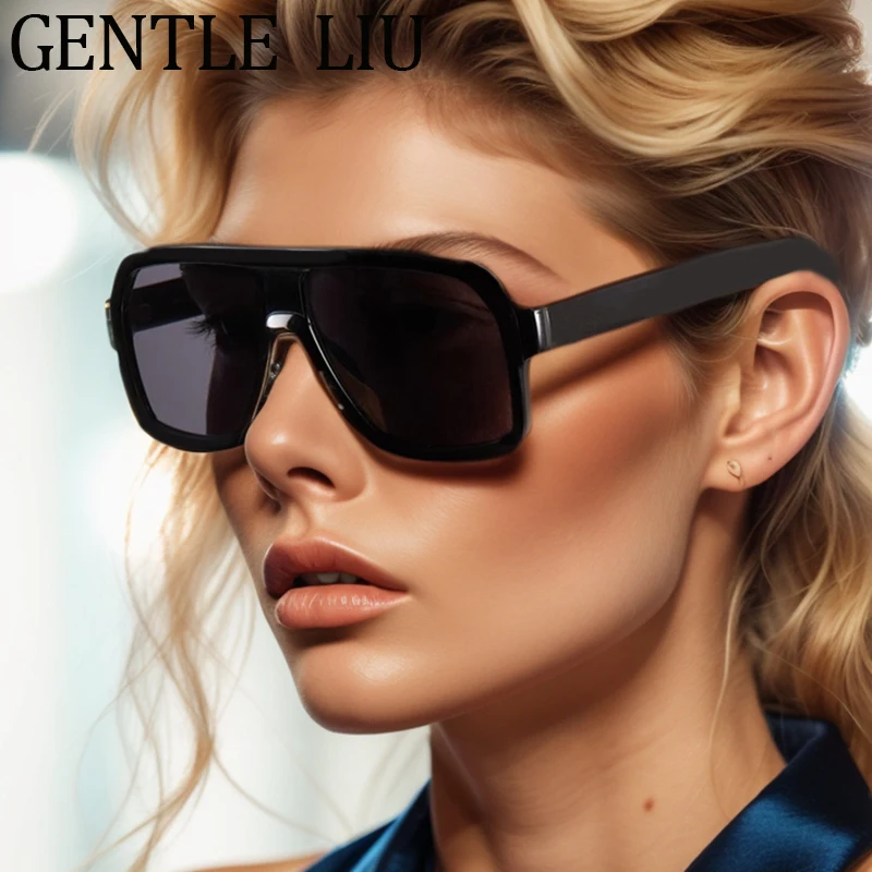 2026 Modische Quadratische Großrahmen-Sonnenbrille für Herren und Damen Luxusmarke Retro Übergroße Shield-Brille für Männer Outdoor-Fahrbrillen