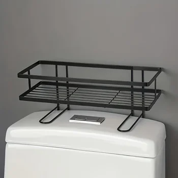 Portaoggetti per WC non perforato, portaoggetti per bagno, portaoggetti multifunzionale per bagno, artefatto 1
