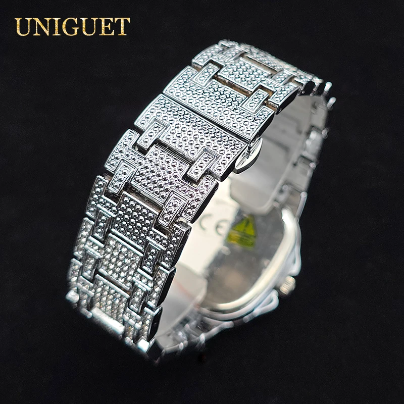 Gold Uhren Für Männer Quadratische Klassische Design Luxus Quarz herren Uhr Luxus Diamant Armbanduhren Wasserdicht Leucht Hand Uhr – Detail 12