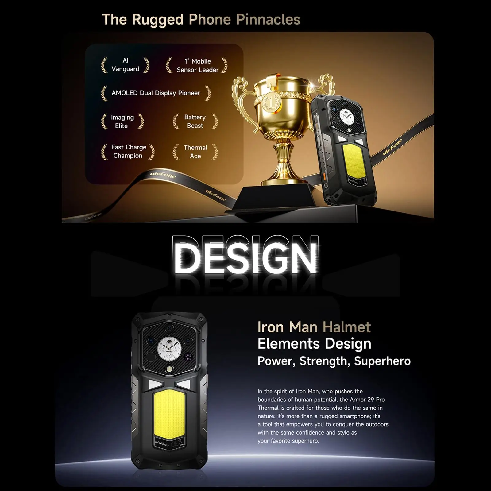 Ulefone Armor 29 Pro Thermal Version Rugged Phone 16GB+512GB 21200mAh 120W Dimensity 7400 64MP Night Vision NFC 5G Smartphone