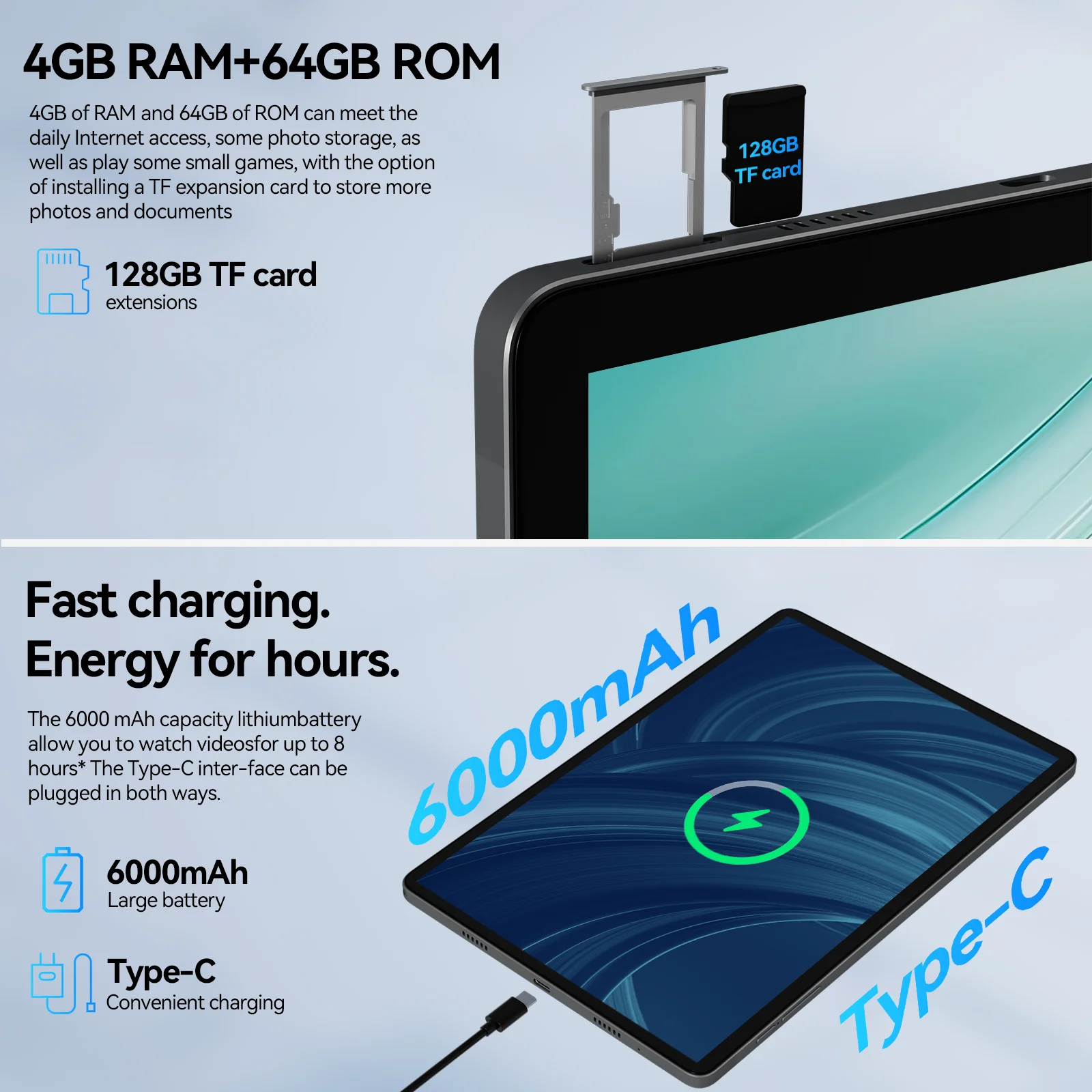 Adreamer 10.1인치 태블릿 1920X1200 4GB RAM 64GB ROM 고속 충전 6000mAh 4G LTE 금속 케이스 옥타 코어 태블릿