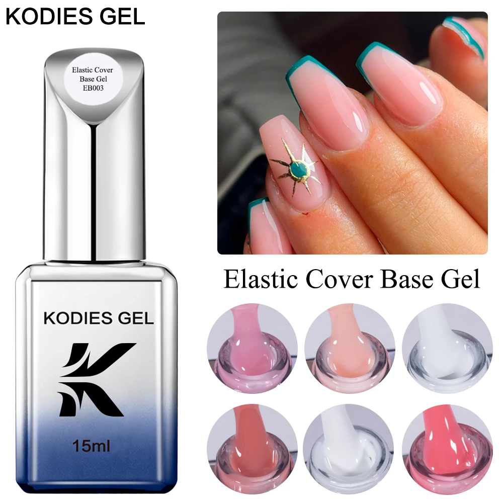 Kodies Gel New Elastic Rubber Base Gel Nail Polish 15ml Uv Cover Base Coat  Milk White Pink French Manicure Semi Permanent Nails - Nail Gel - AliExpress