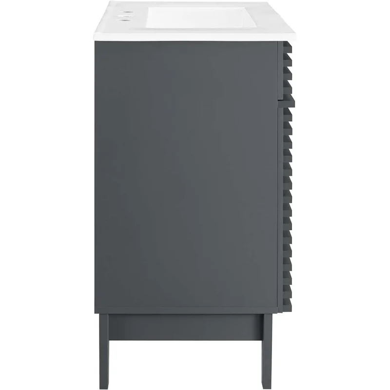 Render 30" Bathroom Vanity with Sink in Gray White, 30 Inch