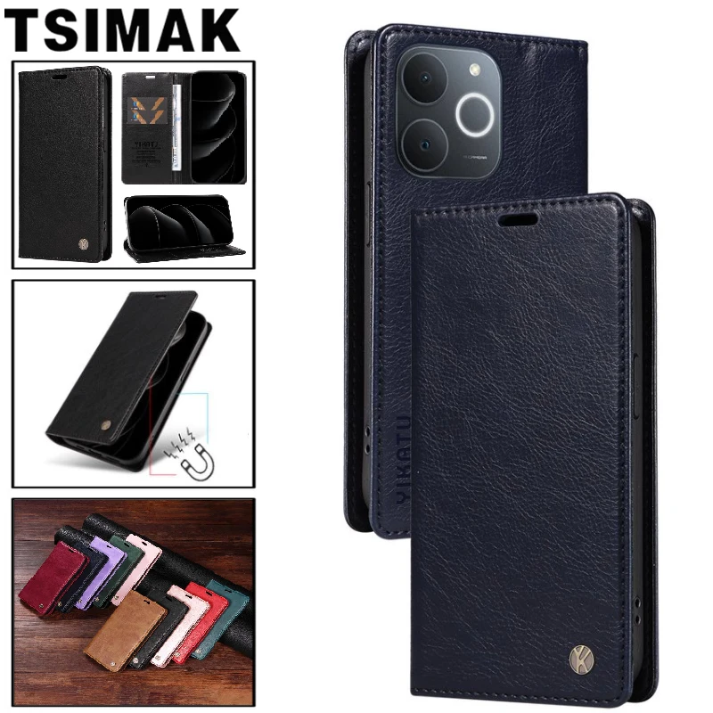 Leather Flip Wallet Phone Case - Stylish Multifunctional Cover