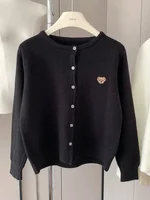 Yaminiya Autumn 2024 O-Neck Knit Sweater Sweet Cartoon Embroidery Casual Tops Japanese Fashion Single Breasted Cardigan Harajuku 2