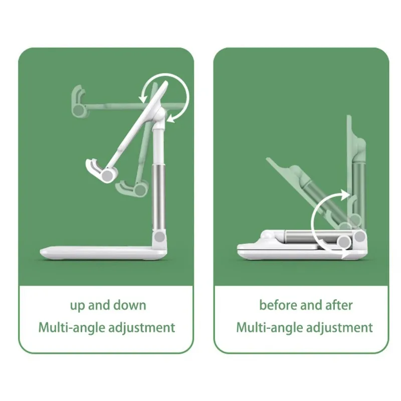 Foldable Desktop Phone Holder with Cosmetic Mirror Mobile Bracket Adjustable Retractable Phone Support Lazy Cellphone Stand 2 S711283c65c2e4157bd26cd918bb46c31W
