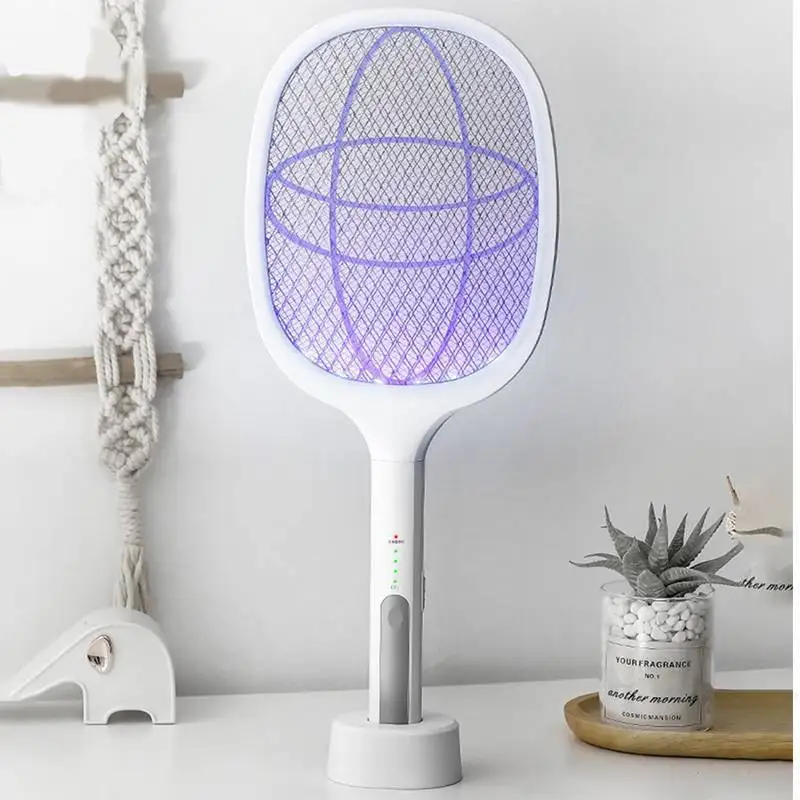 Raquete Eletrica Mosquito Swatter Usb Ricaricabile Electric Bug Zappers Con Lampada Trappola Di Seduzione Summer Night Sleep Protect Tool