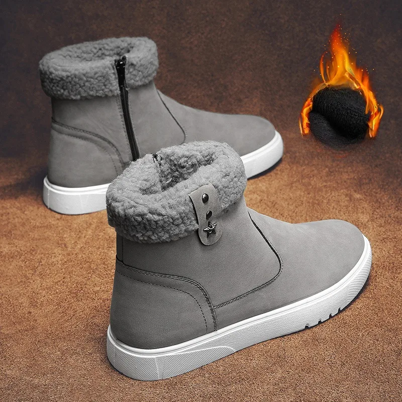 

Winter Cotton Shoes for Men 2024 New Velvet Warm Outdoor Leisure Cold-proof One-legged High-top Snow Boots Chelsea Boots Men