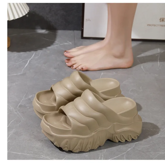 New high heel 9 cm platform slipper women summer height