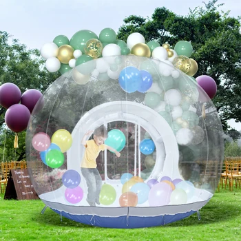 Inflatable 3M 10FT PVC Bubble House Inflatable Chlidren Toys Outdoor Commerical Castle With 1100W Air Blower 100 balloons 2