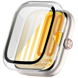 Enhanced Protective Tempered Glass Case for Smartwatch Straps - Bumper Cover & Screen Protector (Transparent)
