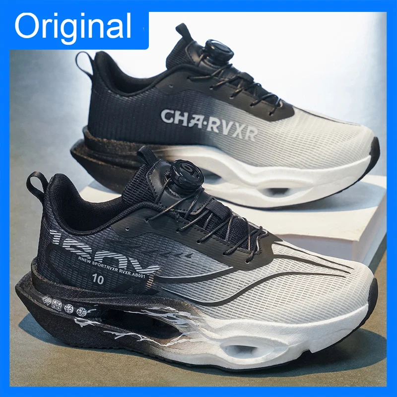 Unisex Sports Shoes Breathable Mesh Fashionable Rotating Buckle Running Shoes 2026 Summer New Soft Sole Rebound Running Shoes 2