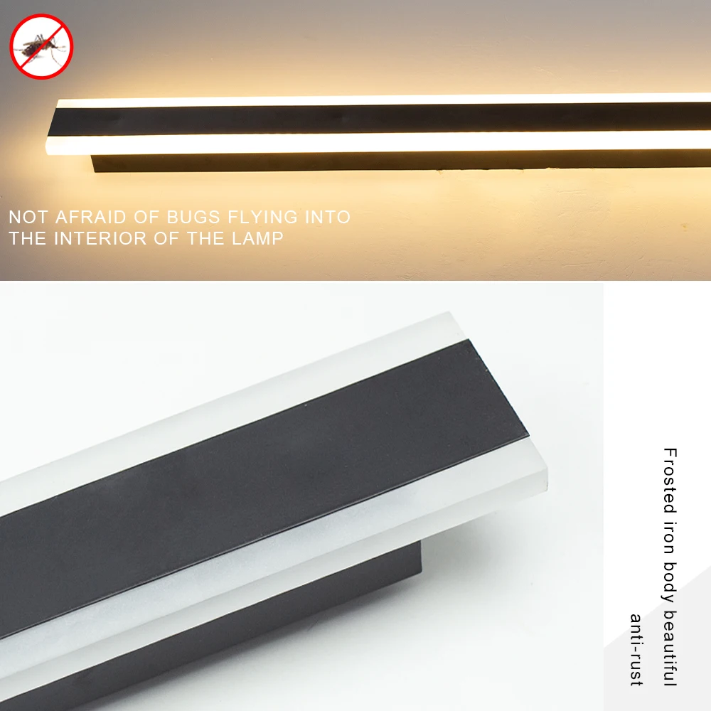 Modern Outdoor LED Wall Lamps Waterproof IP65 Long Wall Light Garden Porch Balcony Villa Decor Lighting AC 110V 220V 100cm 120cm