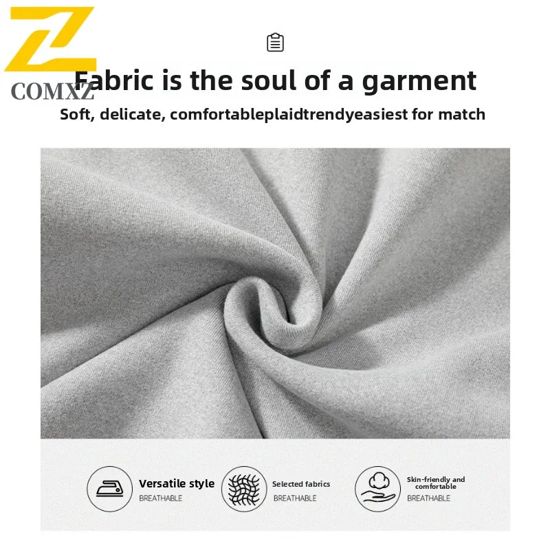 COMXZ Men American Streetwear Lazy Style Heavyweight Hoodie Zip Up Jacket Spring Autumn Top Loose Fit Casual Hooded Cardigan Top