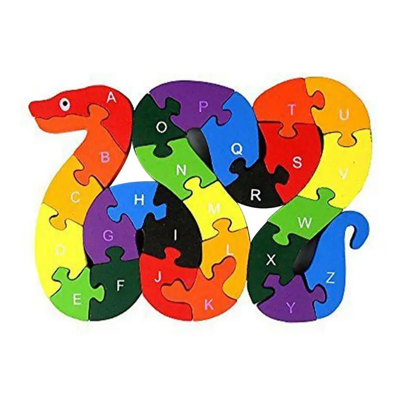 

Alphabet Wooden Puzzle Alphabet And Number Wooden Twisted Snake Puzzle Educational Preschool Toys For Boys And Girls