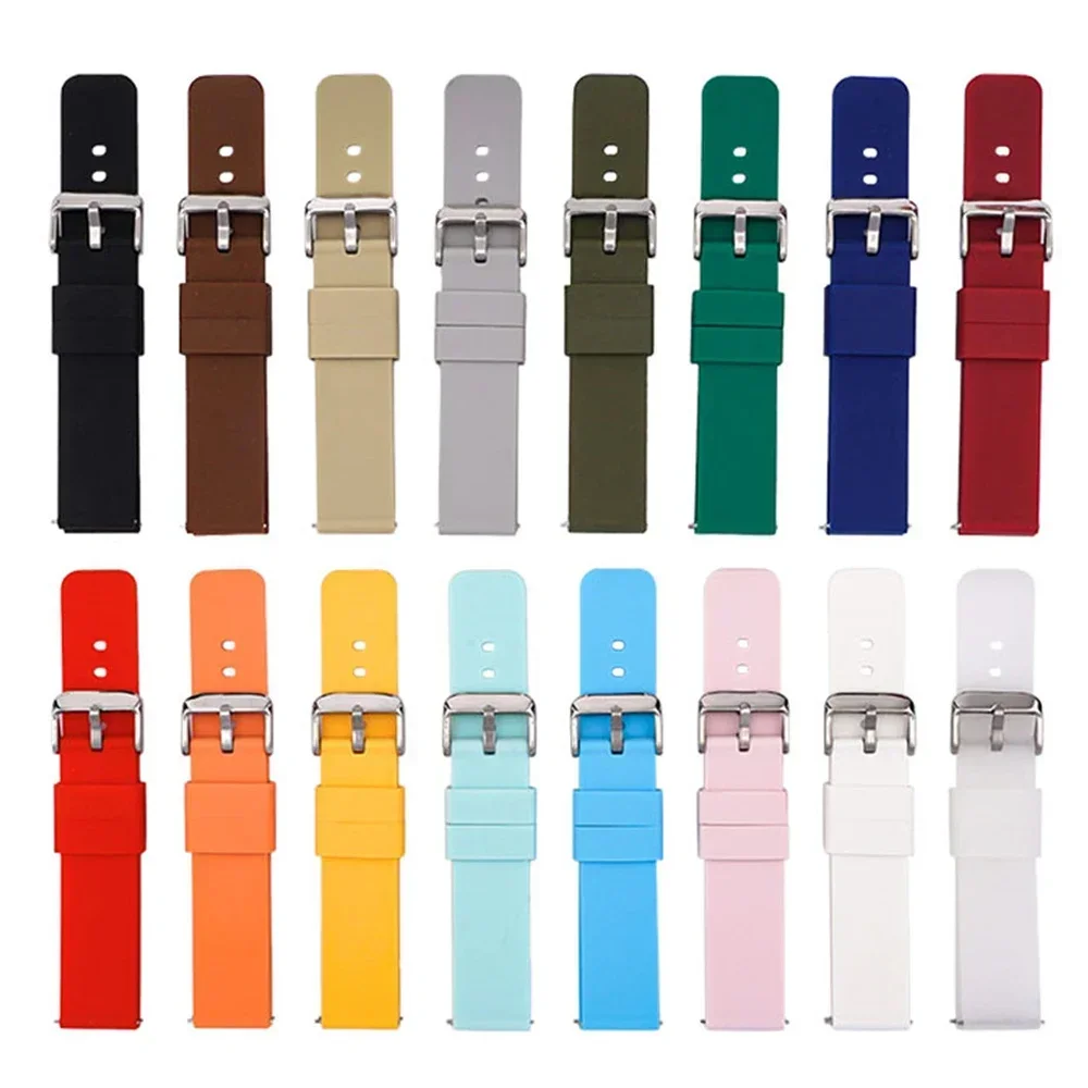 Universal Waterproof Silicone Sport Strap - Quick Release Soft Watch Band