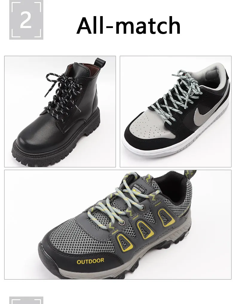 Outdoor-Sport-Schnürsenkel, langlebiges Polyester, runde Schnürsenkel, Körbe, Stiefel, Schnürsenkel für Schuhe, 100/120/140/160 cm, Schuhzubehör – Detail 14