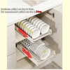 Smooth Sliding Kitchen Cabinet Rack Pull Out Dish Drying Drawer With Water Tray Drainer Stainless Steel Bowl Basket 3