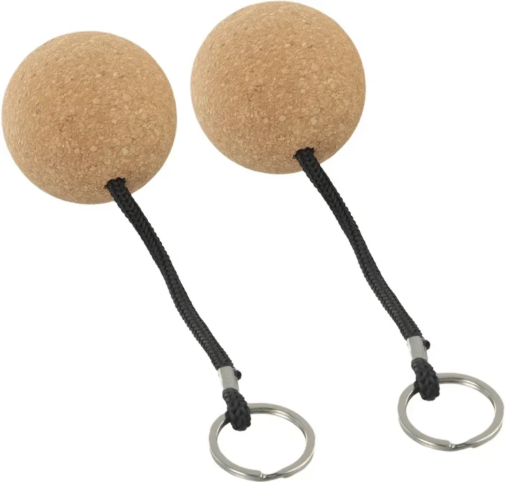 Pactrade Marine Cork Ball Key Float - Buoyant Keychain For Boating & Water Sports