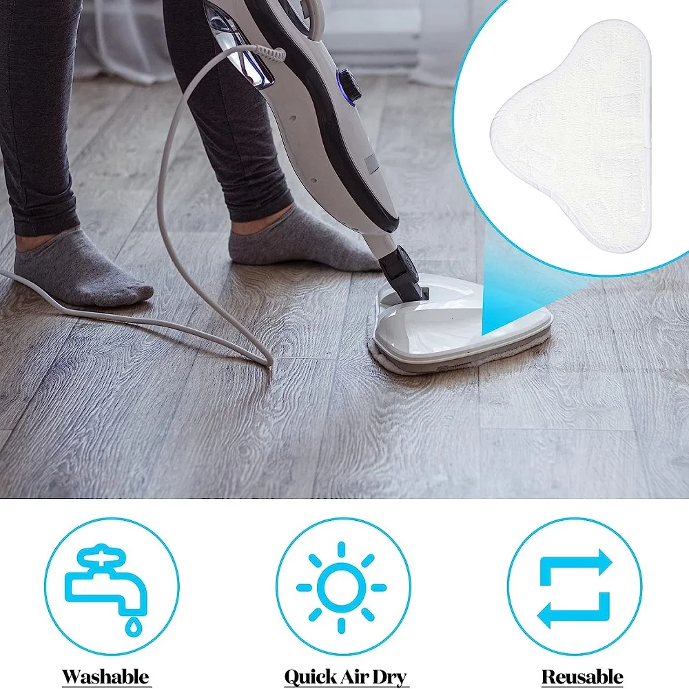 Replacement Pads 1/2/3PCS Compatible with H2O H20 Mop X5 Steam Steam Mop Thicken Pads Washable Microfiber Reusable Cloth cleaning cloth microfiber mop pad