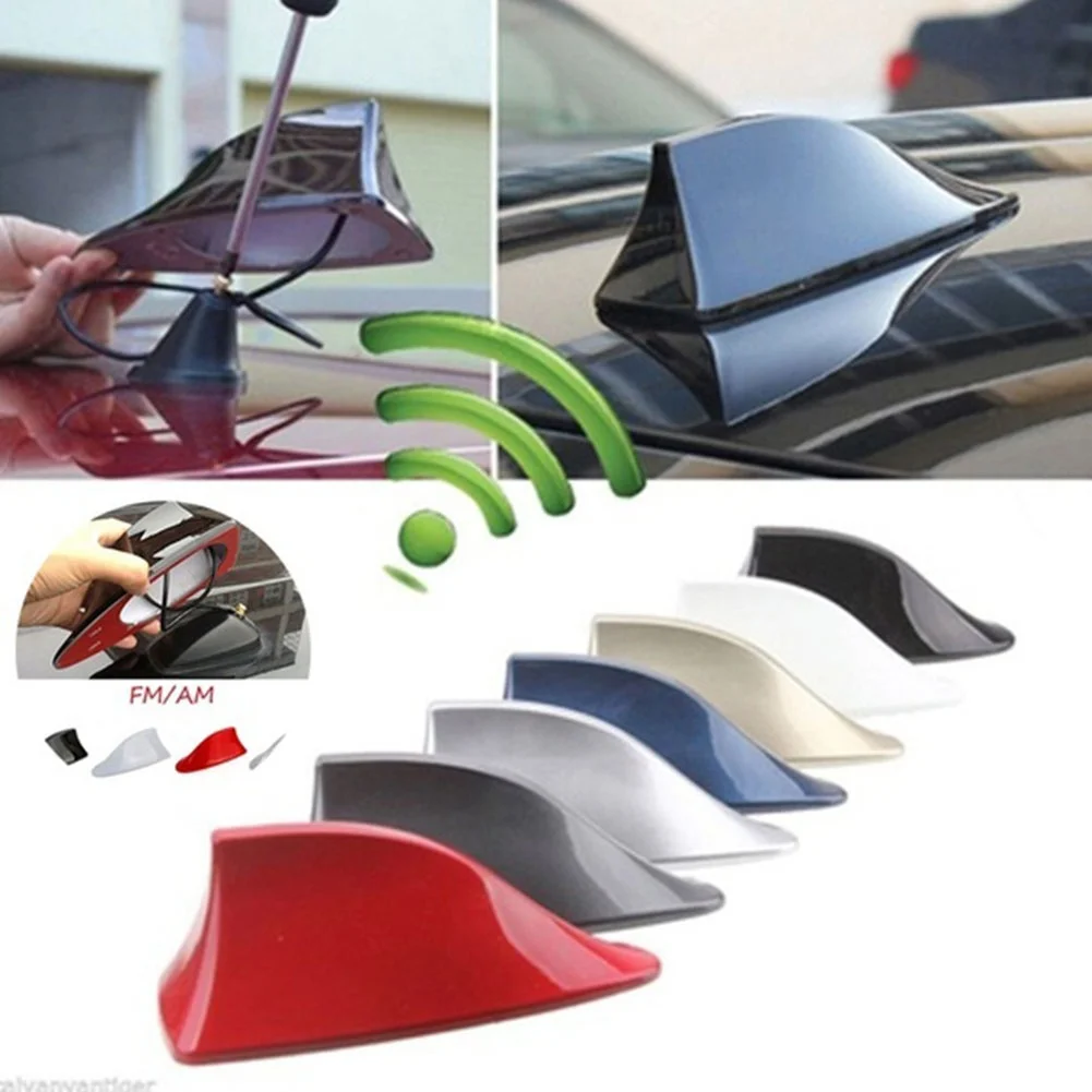 S71132a85c5fa4285a29950660293d6b7m Car Radio Signal Antenna Roof Shark Fin Antenna Tail Modification New Punch-free Car Radio Antenna Decoration for General Models