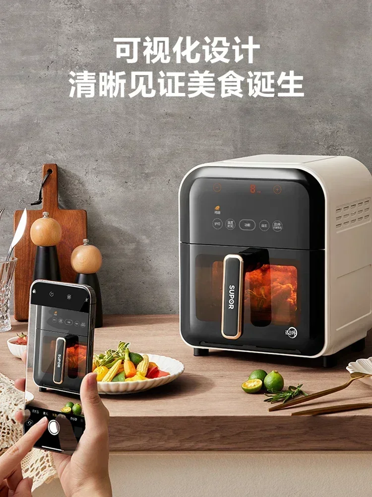 Air fryer. Household. Intelligent. Visual. Electric fryer Multifunctional Large capacity Oven integrated. New French fries maker 3