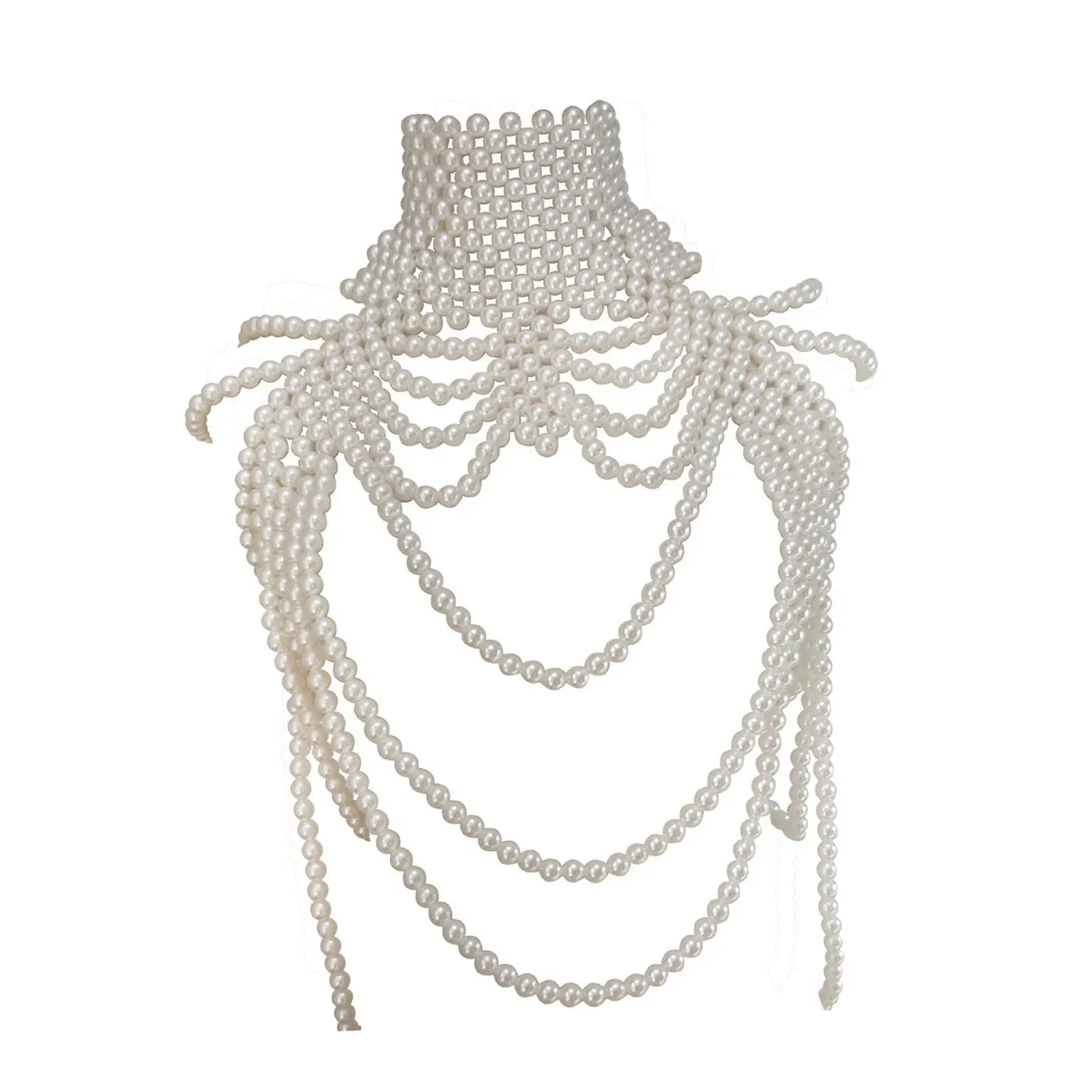 

Womens Body Chain Jewelry Round Beads Fashion Body Chain Shoulder Necklace Bra Sister Wife Mother Wedding Stage Performance