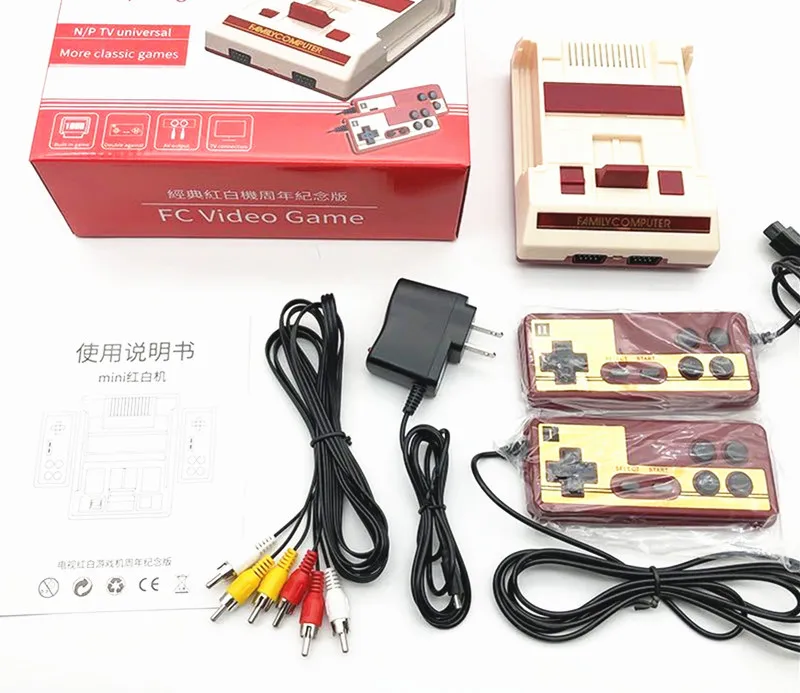 Mini TV Game Console 8 Bit Retro Video Game Console +500 IN 1 Game Card with Dual Controllers For FC NES Handheld Game Player