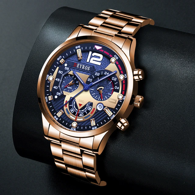 Fashion Mens Sports Watches Luxury Stainless Steel Quartz Wrist Watch Calendar Luminous Clock Men Business Casual часы мужские 4