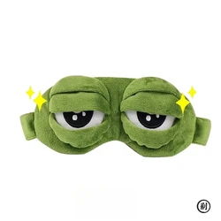 3D Frog Sleep Mask - Natural Cartoon Soft Blindfold for Relaxation and Travel (Green)