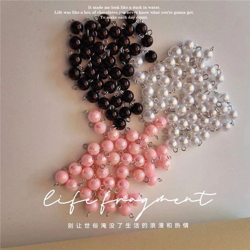 

Бусины из пластика с имитацией под жемчуг, бисер «сделай сам» для браслетов, ожерелий, сережек, Размер 8 мм, 50 штук/пакет